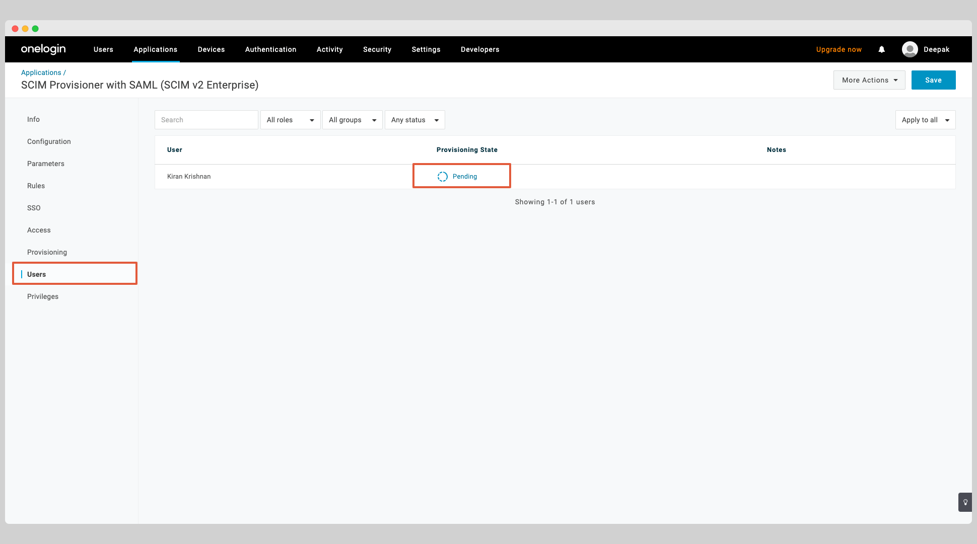 OneLogin SCIM Step 17